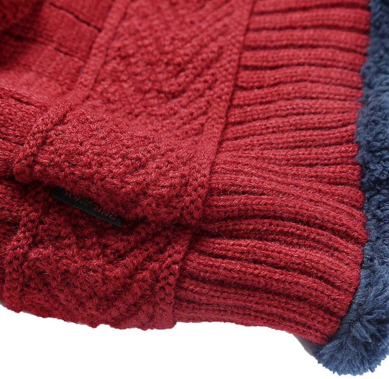 HINDAWI Winter Hats for Girls Boys Kids (5-14 Years) Warm Snow Knit Beanie Windproof Slouchy Skull Cap Red - Image 4